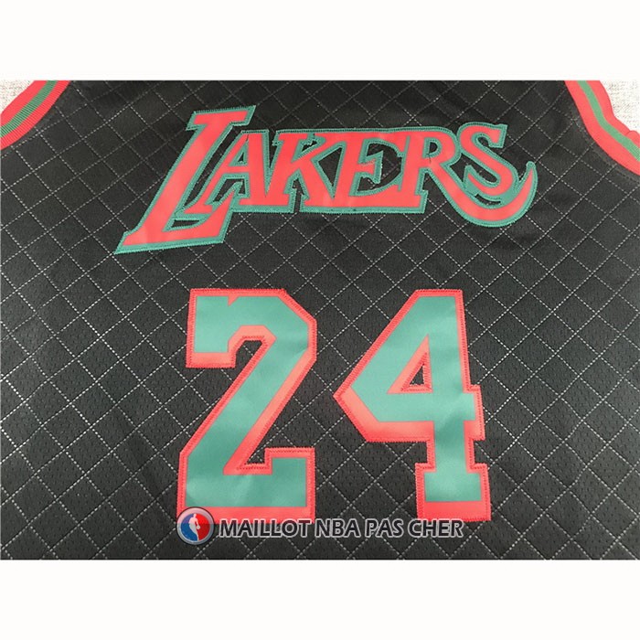 Maillot Los Angeles Lakers Kobe Bryant NO 24 Mitchell & Ness 2007-08 Noir